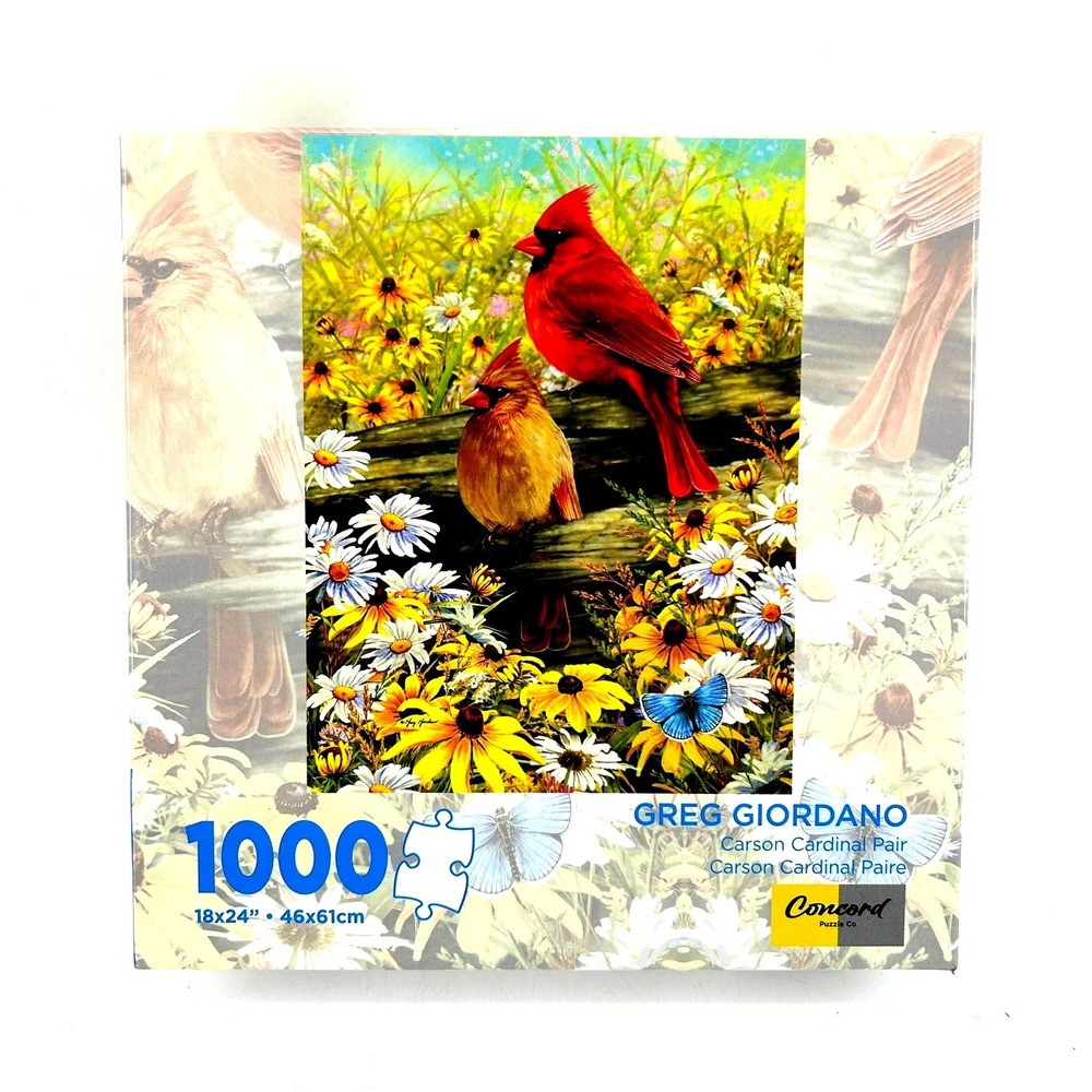 Concord Puzzle Co Greg Giordano Carson Cardinal Pair 1000 Piece Jigsaw Puzzle